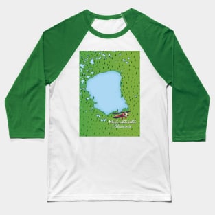 mille lacs lake Minnesota travel map Baseball T-Shirt